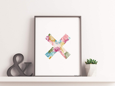 Floral x etsy floral flower home decor illustration print procreate typography wall art watercolour x