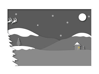 Christmas Scene. christmas christmas scene design house icons illustration illustrator layers moon reindeer santa snow tree