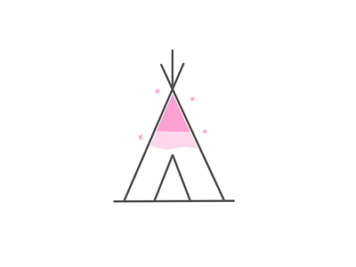Pink Teepee icon illustration ipad kids logo pastel pink procreate teepee