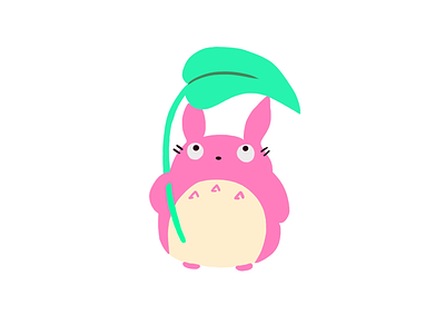Pink Totoro. icon illustration ipad my neighbour totoro pink procreate studio ghibli totoro