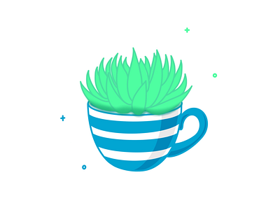 Succulent in a Teacup. cactus illustration procreate succulent teacup