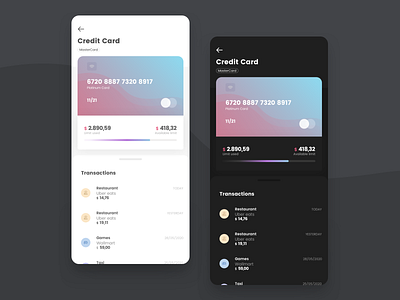 Dark Mobile Bank app bank dashboad design interface mobile ui ui ui design ux wallet