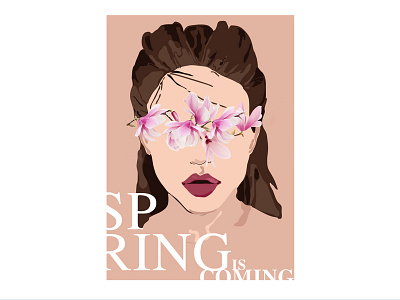 Spring Woman adobeiullustration art colors creative design draw drawing drawing graphic graphicdesign illustration layout photoshop picture poster shoot ui vector we design web webdesign