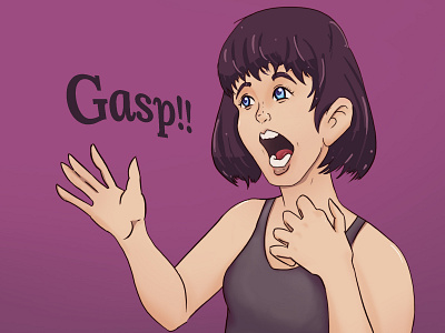 gasp!! digital art emotive girl graphic illustration