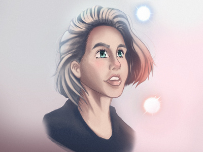 Chasing light digitalart girl illustration portrait