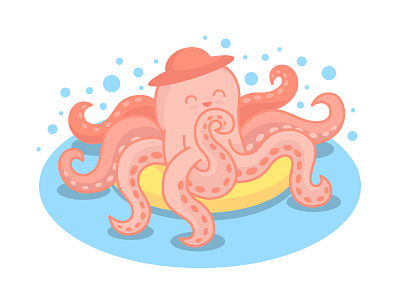 Octopus design flat illustration vector