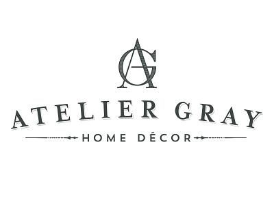 Atelier Gray Identity bw decor french grayscale home initials logo mark vintage