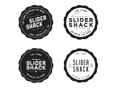 Slider Shack Logos bw food truck logo vintage