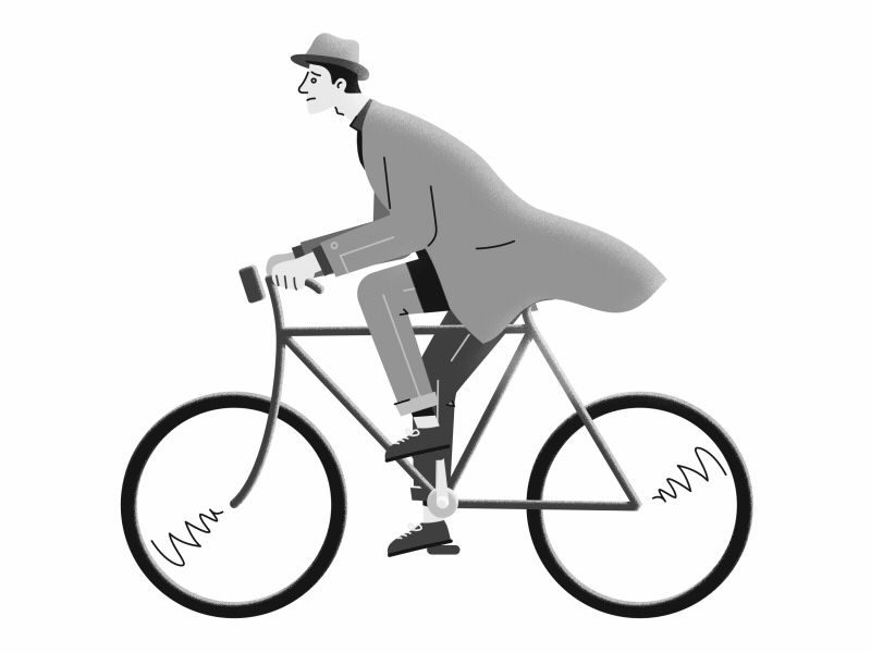 Bicycle Thieve 2d animation aftereffects bicycle bicycles bicyclethieves blackandwhite character animation character design cinema vittoriodesica