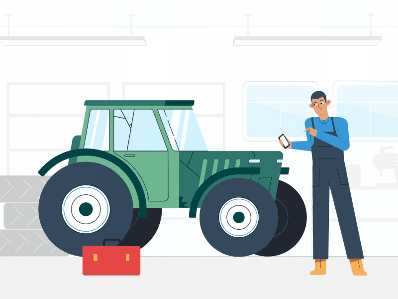 Mechanic 2d animation 2dcharacter aftereffects problem solving rotate tractor