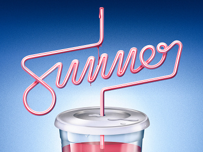 Summer advertising design dsorder illustration lettering magazine