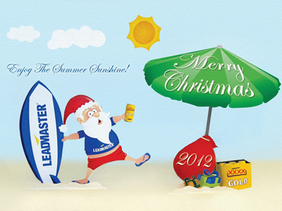 Merry Christmas Card australia december fun holiday merry christmas card santa claus summer