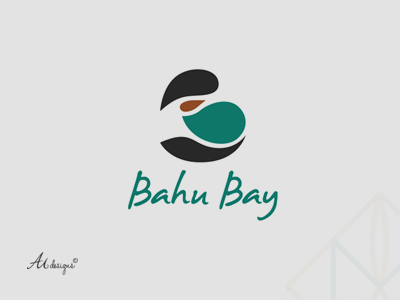 Bahu Bay Logo Alt bay beach hotel logo design ocean sea