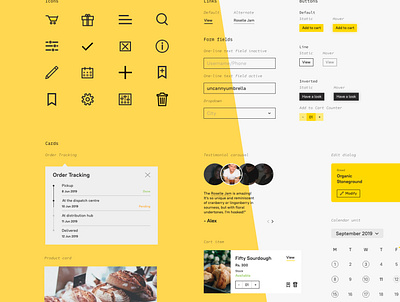 Design System for Bakery Website adobe xd bakery branding cards components design system graphic design icon design logo style guide typogaphy