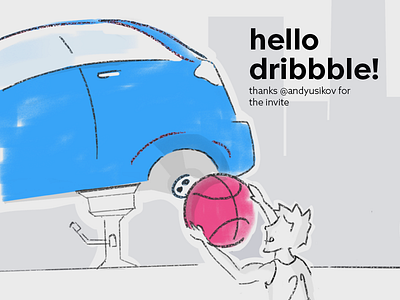 Hello Dribbble concept debut design first shot hello illustration