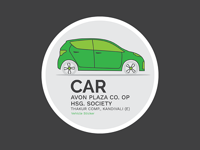 Sticker for parking indication & vehicle inventory car design graphics illustration layout line parking print simple sticker type ux