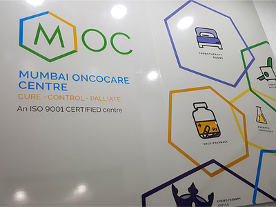 Mumbai Oncocare Centre - Branding & interior graphics art direction branding cancer chemotherapy graphic design hospital icon design illustration visual style