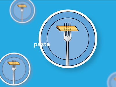Sticker design design graphic design illustration pasta print round sticker ux