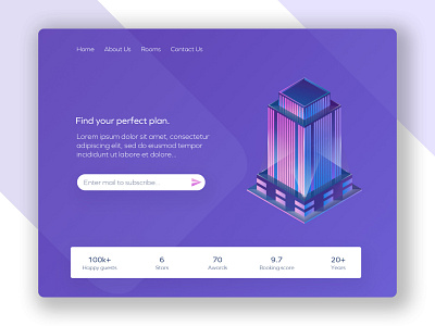 Luxury Hotel 2d design flat graphic illustration illustrator interface landing layout modern page ui ux web