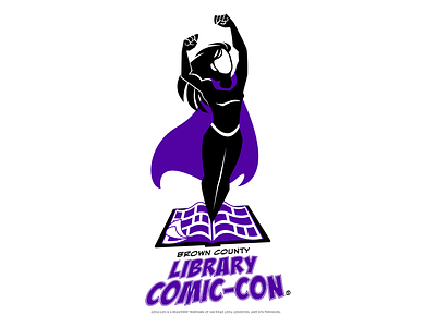 Brown County Library Comic-Con Logo book comic graphic design library logo superhero