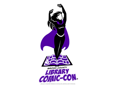 Brown County Library Comic-Con Logo book comic graphic design library logo superhero