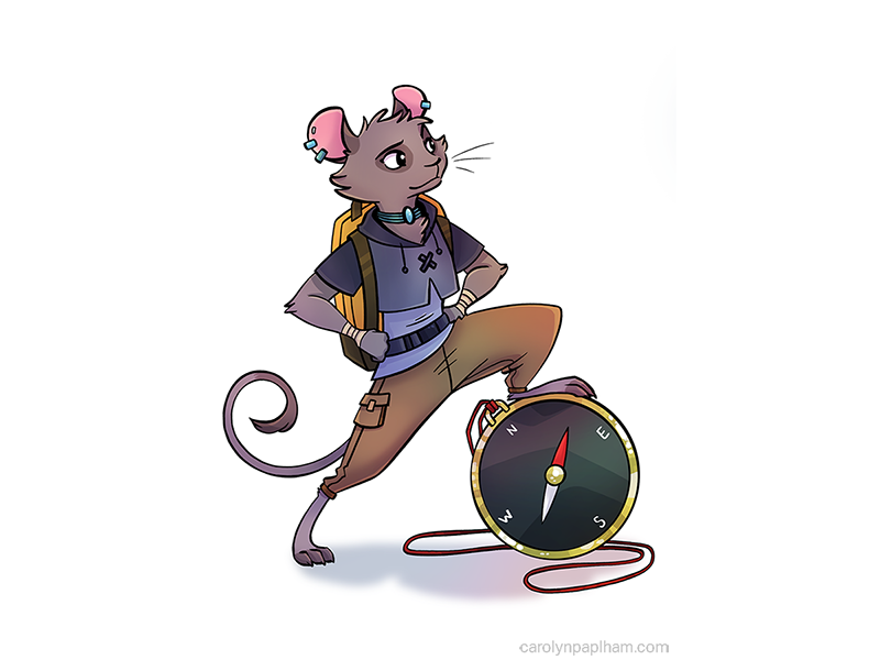 Leader ttrpg purple aether games compass leader anthropomorphic mouse character design