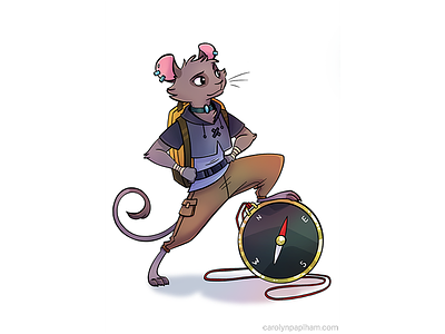 Leader anthropomorphic character design compass leader mouse purple aether games ttrpg