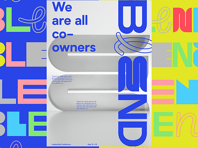 Blend 3dillustration brand identity branding design microsoft typography