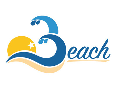 Beach Logo beach brand identity logo personal sun waves