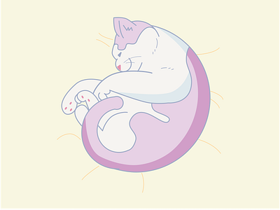 Hugo cat flat illustration illustrator vector