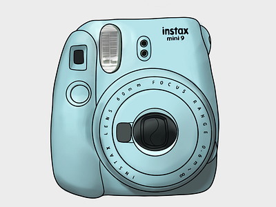 Instax illustration blue instant film instax polaroid teal