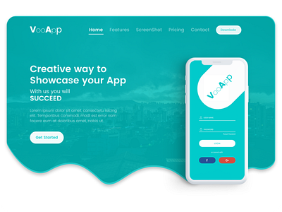 VooApP Landing Page app branding design graphic design illustration logo typography ui ux web