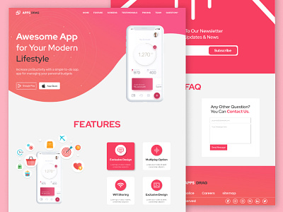 Apps Drag Creative App Landing Page