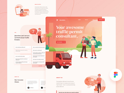 Traffico landing page app app design best design best shot branding business clean design graphic design illustration illustrator landing landing page landingpage typography ui ux vector web website