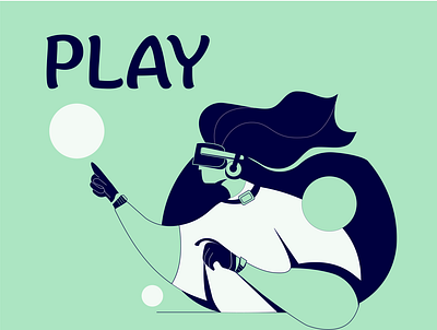 Play artwork cool logo cover creative flat free fun future girl illustration play