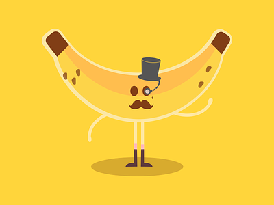 Hispter Banana banana flat hipster illustration mustache vector