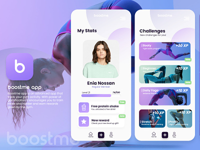 Boostme App app appdesign branding fitness phone ui ux