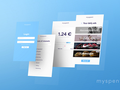 myspent App Mockup appdesign blue interface school ui ux