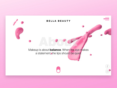 Beauty blogger Website about about page beauty blogger home makeup pink slider ux web webpage webpage design website