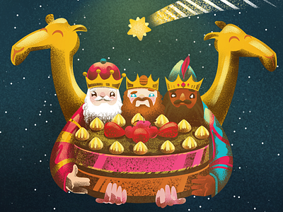 Wizard Kings animal cake character cream happines ice ilustration king magic star