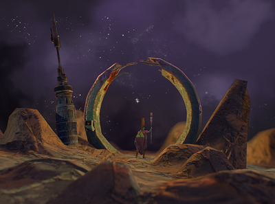 Portal character concept game illustration ilustration