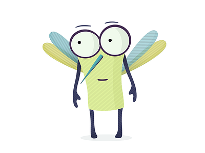 Mosquito flat design illustration illustrator photoshop