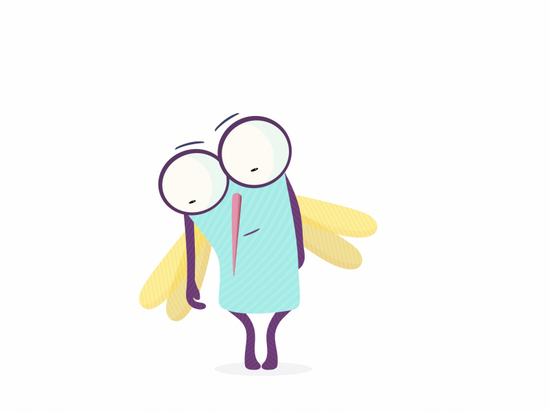 Sleepy Mosquito after effects animation character flat design illustration mosquito