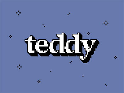 Wordmark Experiment 8bit bear blue brand logo retro teddy tedwhy wordmark logo