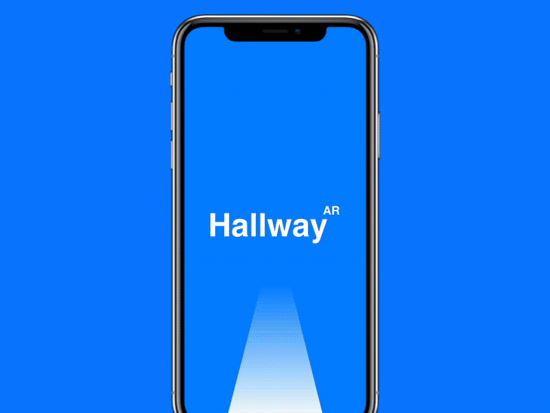 Hallway 3d app ar augmented blue icon iphone logo route simple ui ux