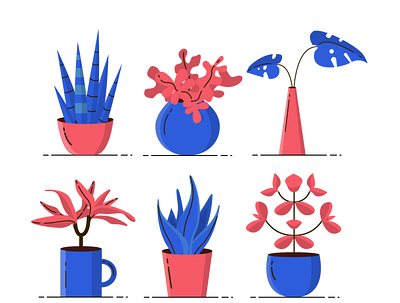 Plants vector set adobe illustrator icon set icons illustration plants vector art vectors