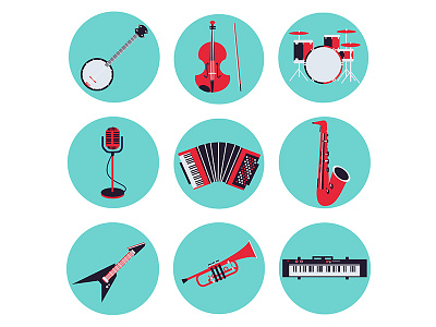 Instruments Vector Icons Set