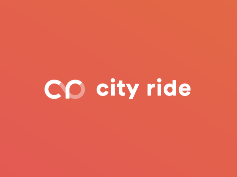 City Ride Logo animated animation bike bikeshare gif identity logo logotype minimalist motion red warm