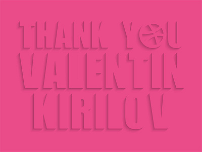 First shot - Thank You debut dribbble first shot invite shadow thank you typography