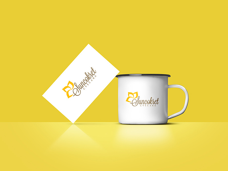 Sunflower flowers shop sunflowers typography vector branding logo